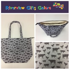 Large Tote Bag With Zip - Farm Sweet Farm - Animals Large Tote Bag With Zip - Farm Sweet Farm - Animals